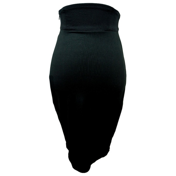BLACK HIGH WAISTED CORSET PENCIL SKIRT - Picture 1 of 5